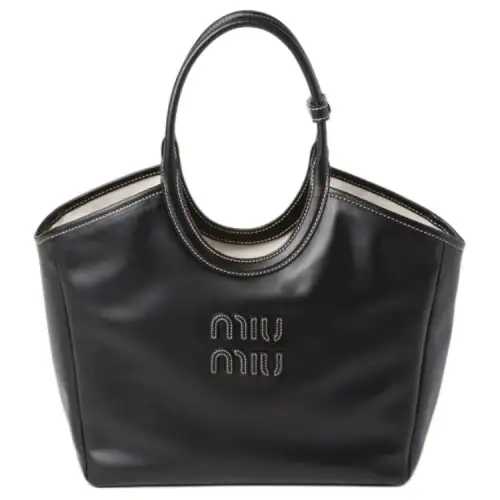 MIU MIU Leather Handbag Women's Black