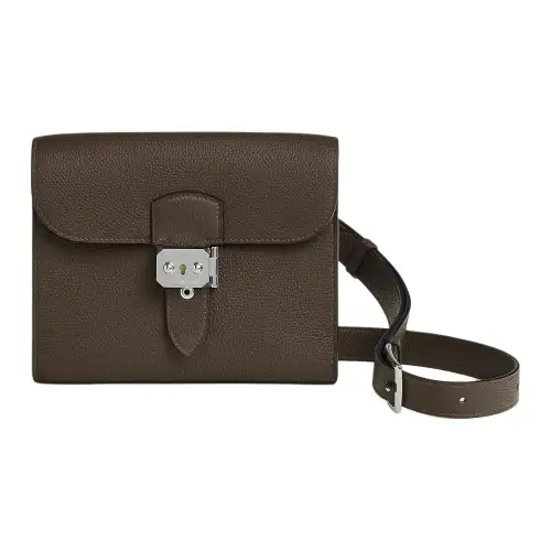HERMES Sac A Depeches Togo Calfskin Messenger Bag, Shoulder Bag, Crossbody Bag Men's 4C Ecorce Bark Color