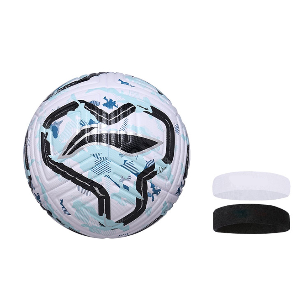 Li Ning Size 5 Soccer Ball TPU Seamless Thermal bonding Unisex White Black Blue