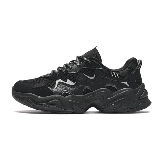 ANTA Starlight 2 Chunky Sneakers Women's Low-Top Black Silver