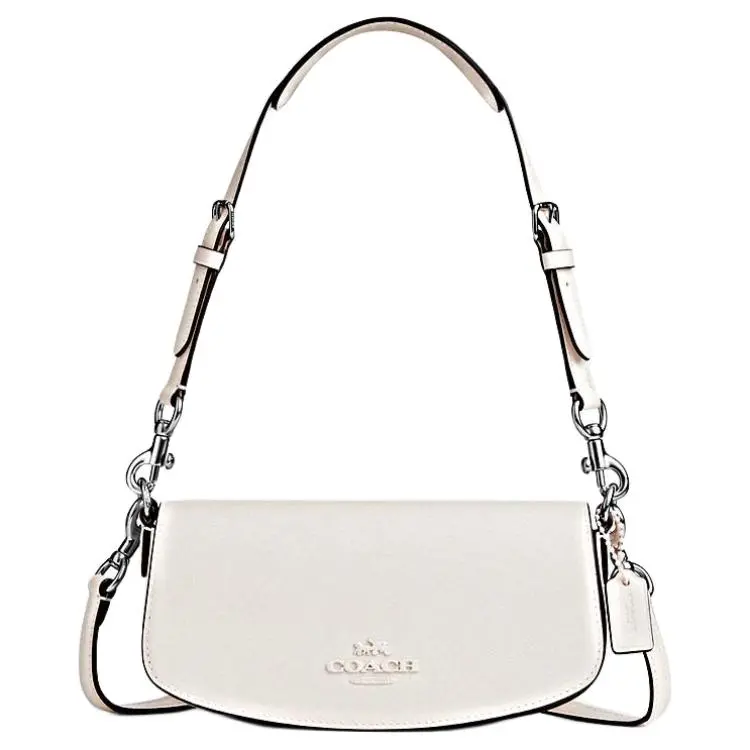 COACH Leather Shoulder Bag, Crossbody Bag, Handbag Small Women's White