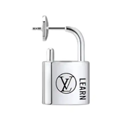LOUIS VUITTON SiLOUIS VUITTONer Lockit Earring Sterling SiLOUIS VUITTONer Black Laquered