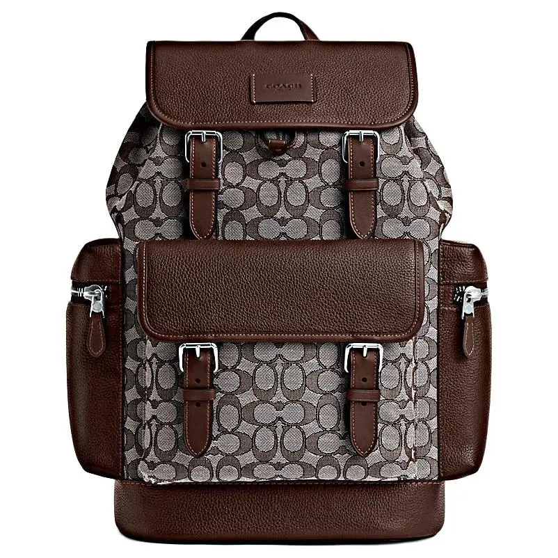 COACH Sprint Leather Backpack Large Men's Brown Multicolor