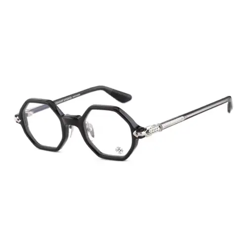 Chrome Hearts 925 Sterling Silver Plate Frame Irregular Shape Eyeglass Frames Women's Black