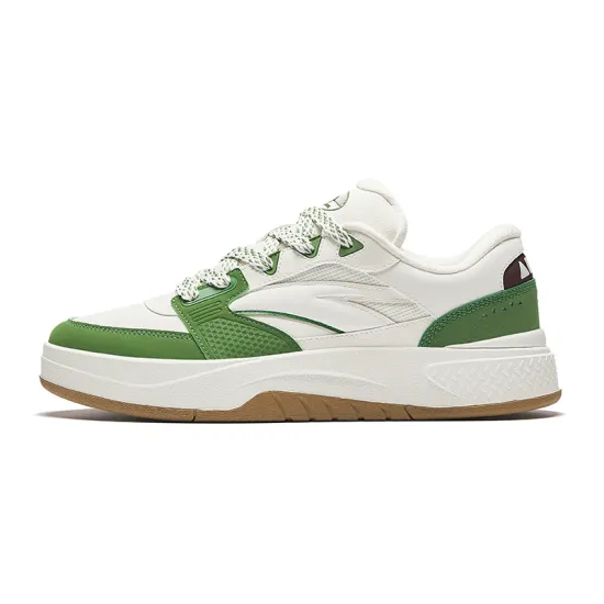 Anta Travel Wear Resistant Lightweight Height Increasing Low Top Skateboard Shoes Men's Salt Olive Green