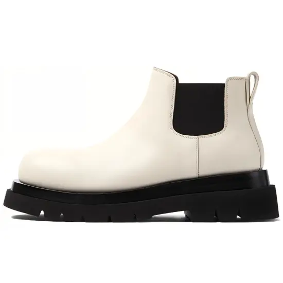 Bottega Veneta Lug Chelsea Boots Men White Black