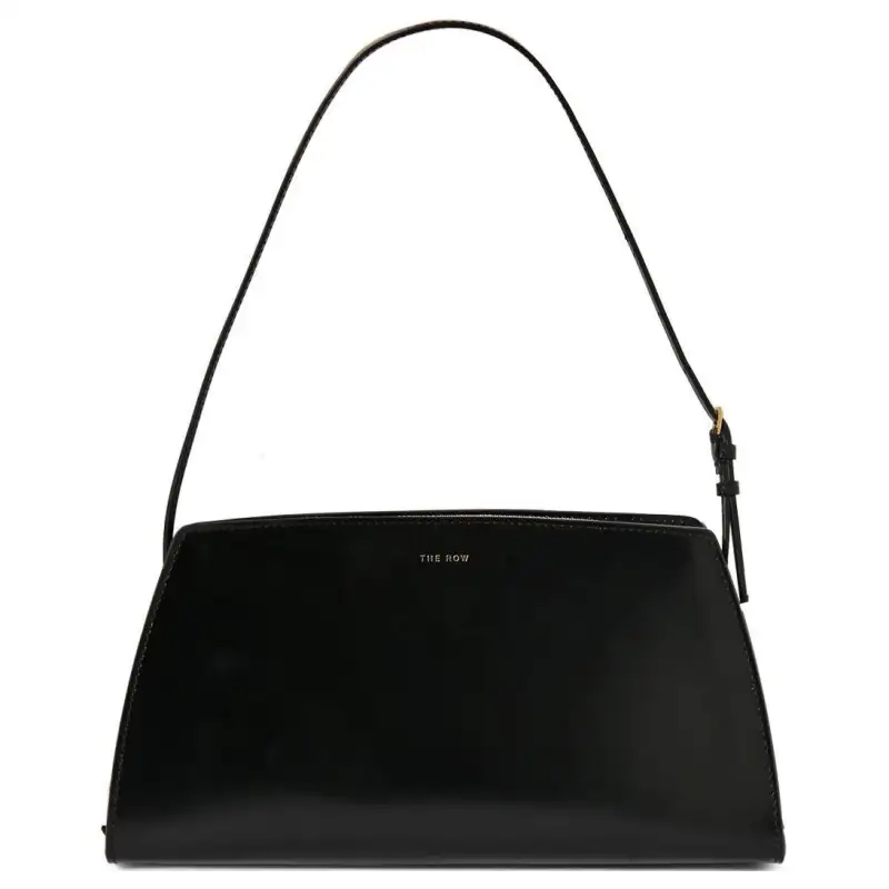 THE ROW Dalia Leather One Shoulder Handbag Women's Black