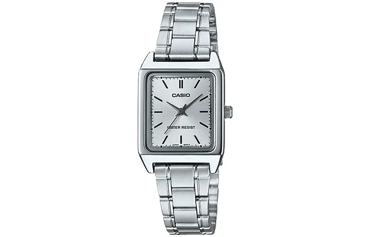 CASIO STANDARD Quartz Movement Stainless Steel Strap Watch Women's Watch Silver Dial