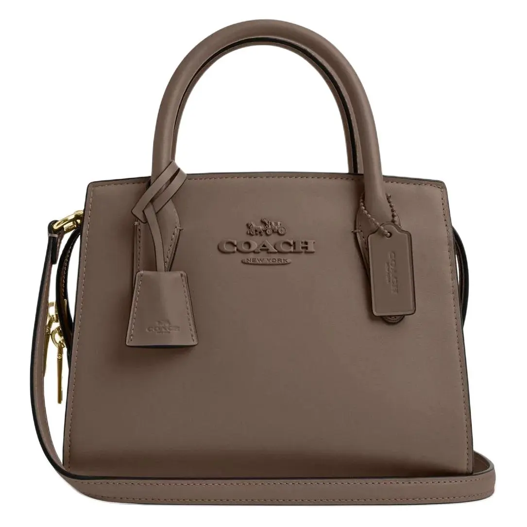 COACH ANDREA CARRYALL Refined Calfskin Shoulder Bag, Crossbody Bag, Handbag Small Women's Tan