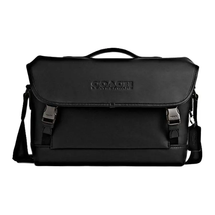 COACH League Leather Shoulder Bag, Crossbody Bag, Handbag Large Men's Black