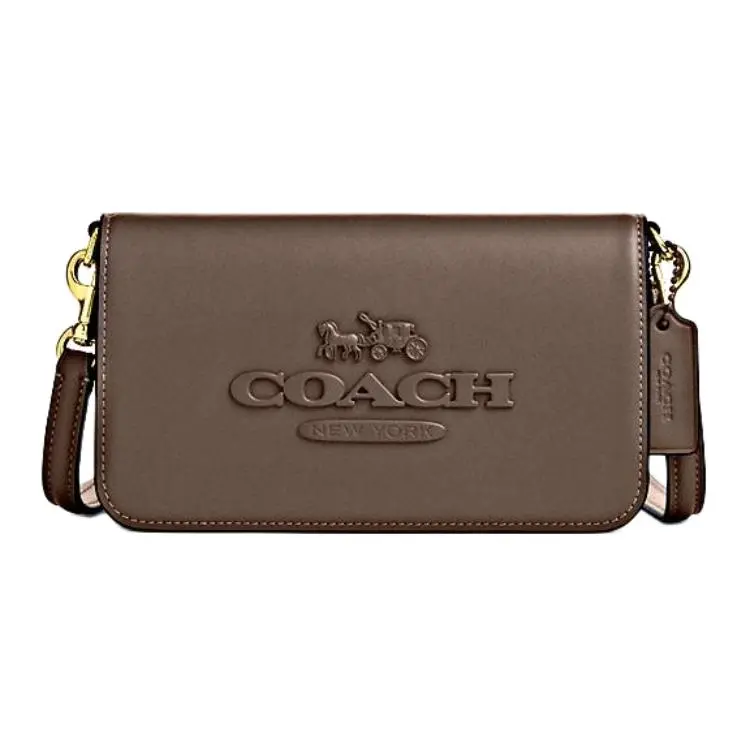 COACH Calfskin Crossbody Bag, Shoulder Bag Small Women's Tan