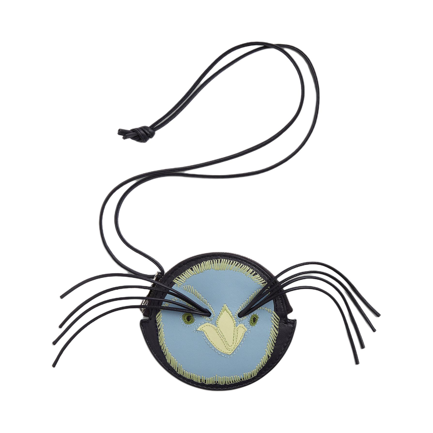 Bottega Veneta Sheepskin Coin Purse Women's Ice Blue & Washed Lemon & Camellia Sinensis Leaf Green & Space Blue