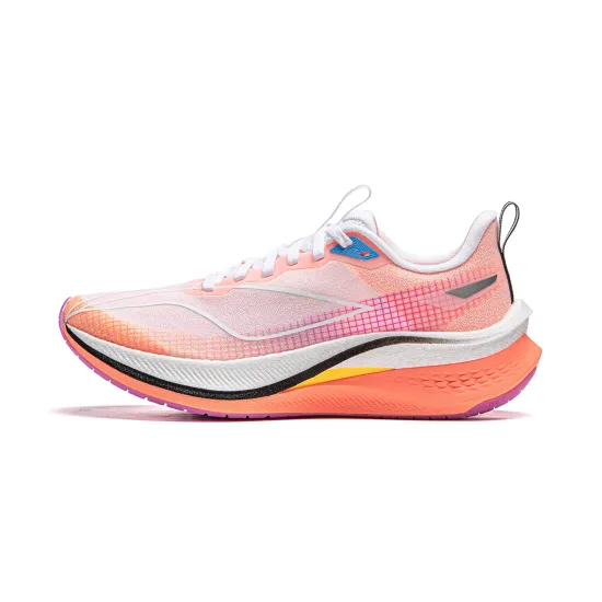 LINING Red Hare 7 Pro Running Shoes Women's Low-Top Standard White/Fluorescent Light Orange