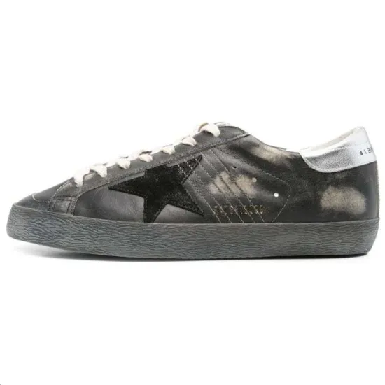Golden Goose Super-Star Skateboard Shoes Men Low-Top Black