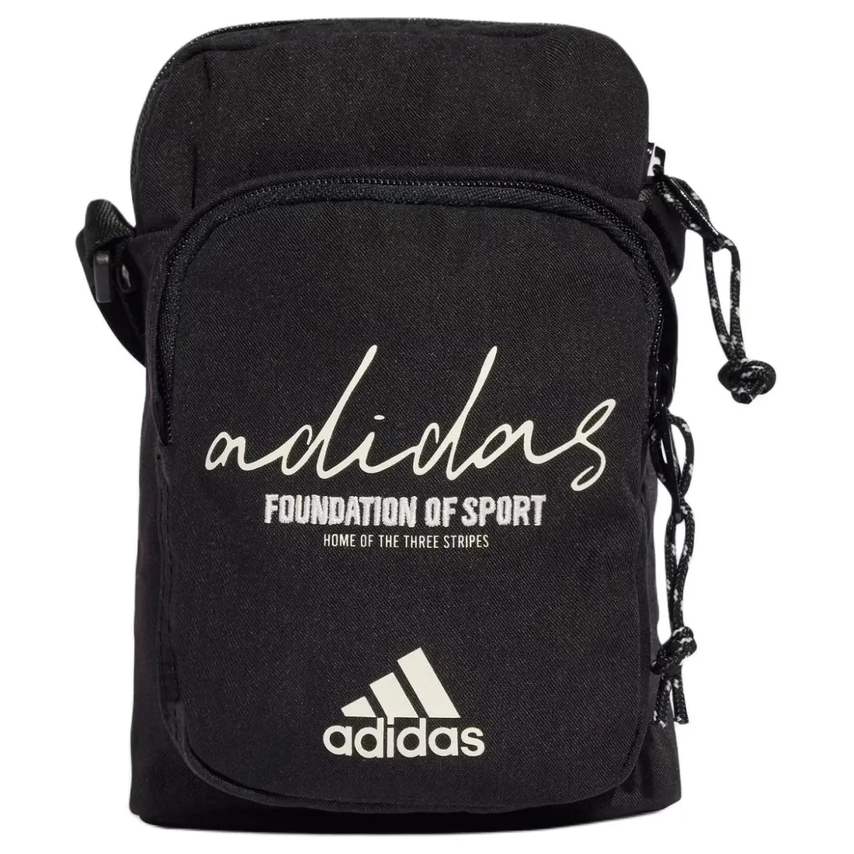 Adidas Recycled Polyester Crossbody Bag, Shoulder Bag Unisex Black & Jade White