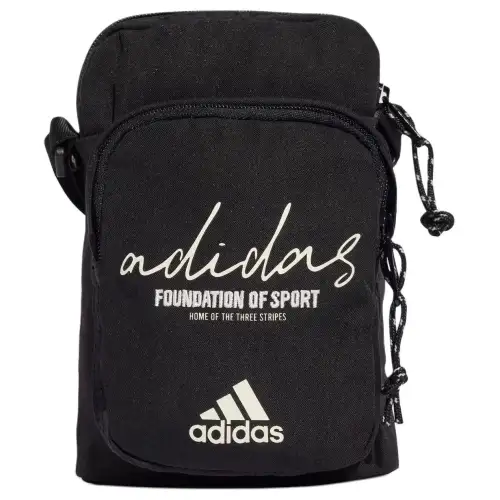 Adidas Recycled Polyester Crossbody Bag, Shoulder Bag Unisex Black & Jade White