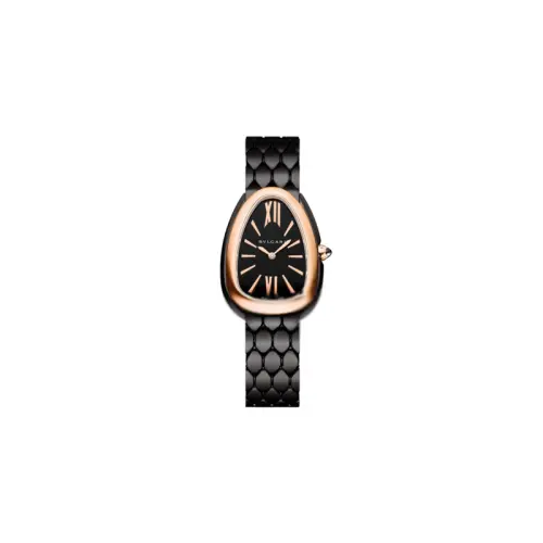 BVLGARI Serpenti Series Wrist Watches Quartz Movement Stainless Steel Watchband 33mm Black Dial Women's Watch