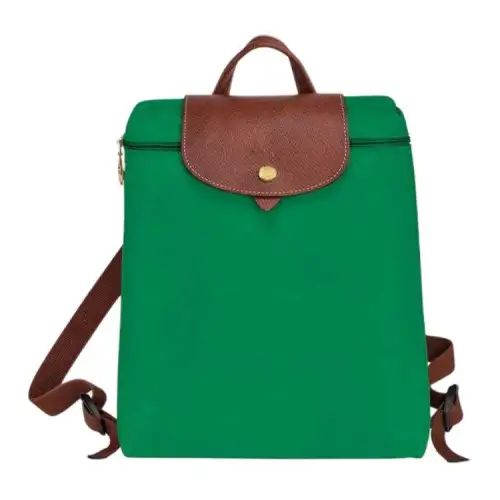LONGCHAMP Le Pliage Cow Leather Backpack Women's Green