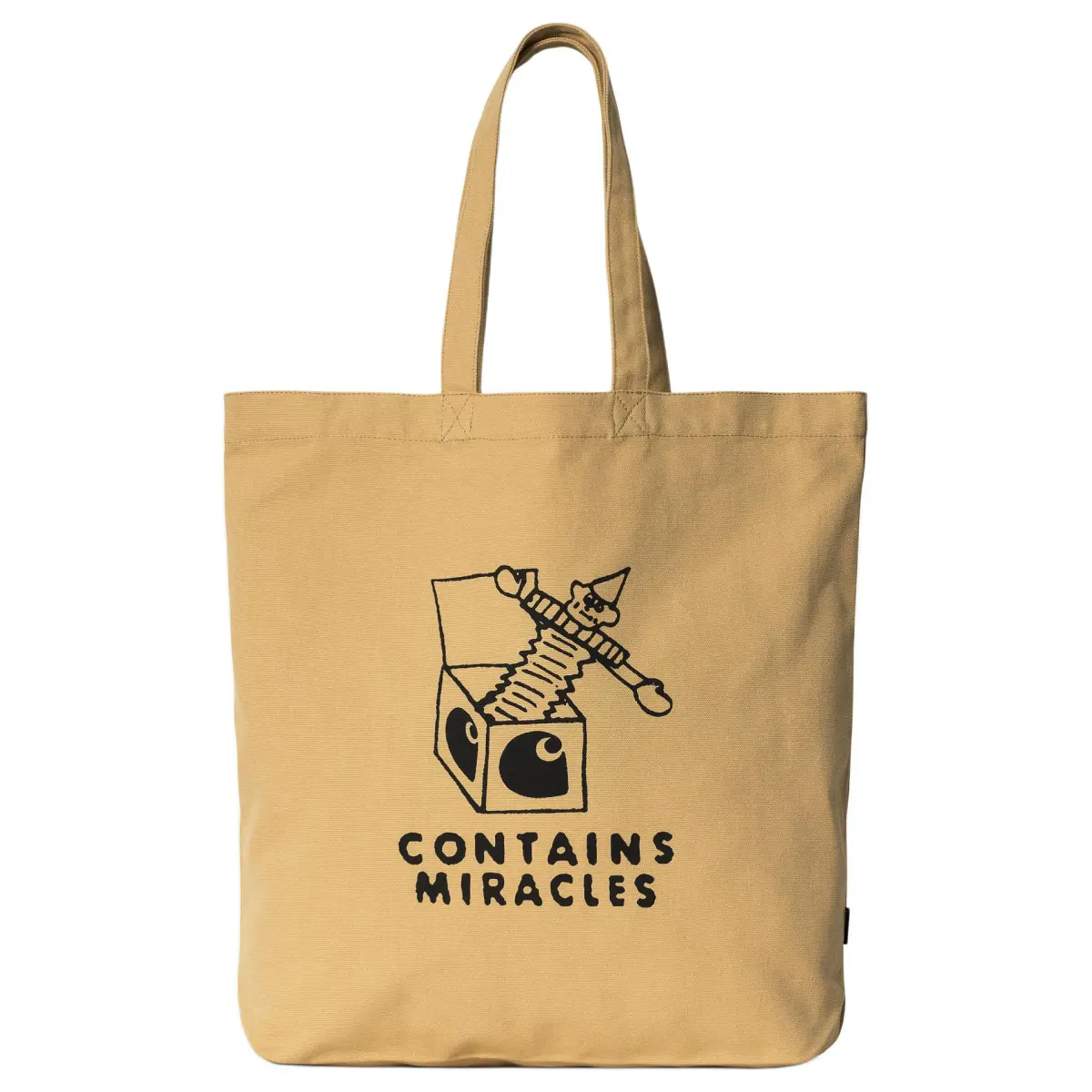 Carhartt WIP Cotton Tote Bag, Shopping Bag, Handbag, Shoulder Bag Unisex Brown Yellow