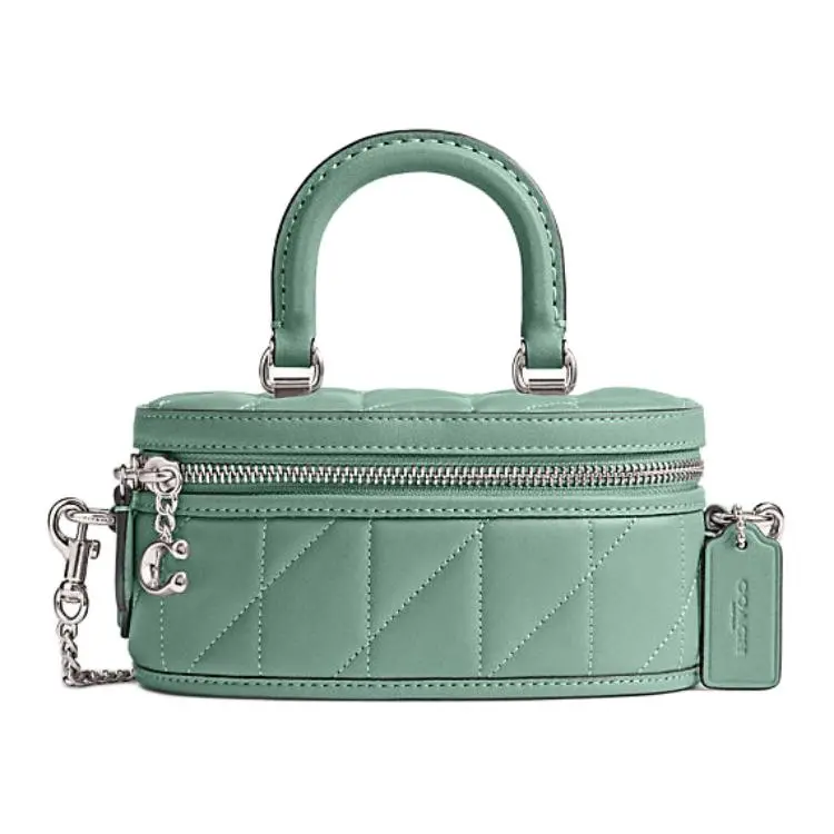 COACH Trail Sheepskin With Cow Leather Handbag Mini Women's Aquamarines Stone Color