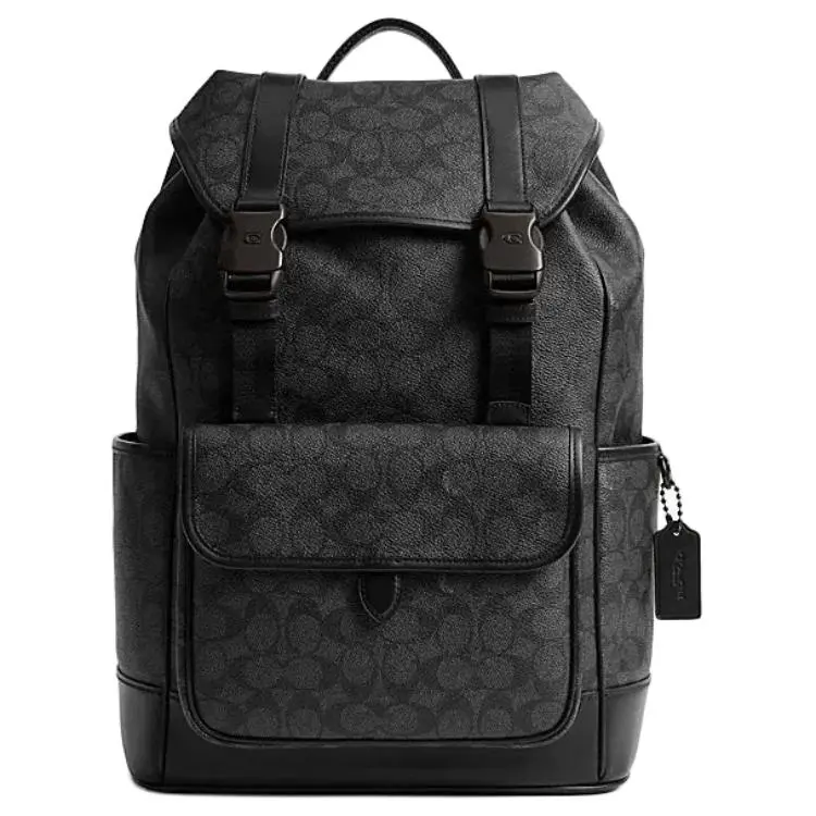 COACH League Artificial Leather, Fabric Backpack Large Men's Charcoal Gray