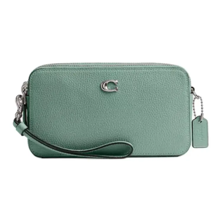 COACH Kira Leather Shoulder Bag, Crossbody Bag Small Women's Green