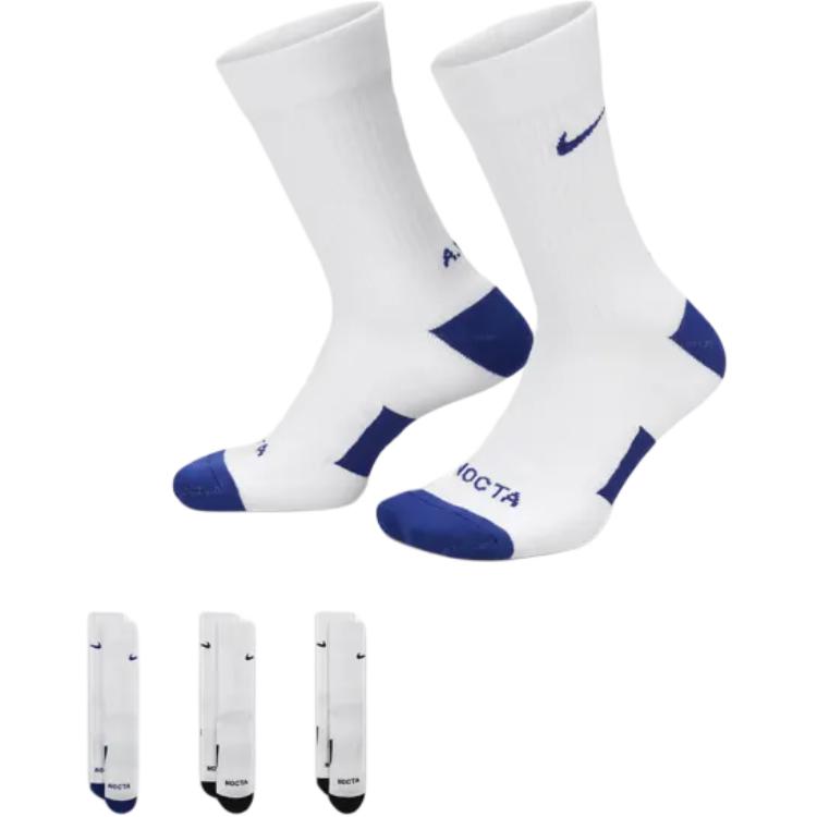 Nike X Nocta L’Art Crew Socks 3 Pack ‘White/Deep Royal Blue/White/Black’