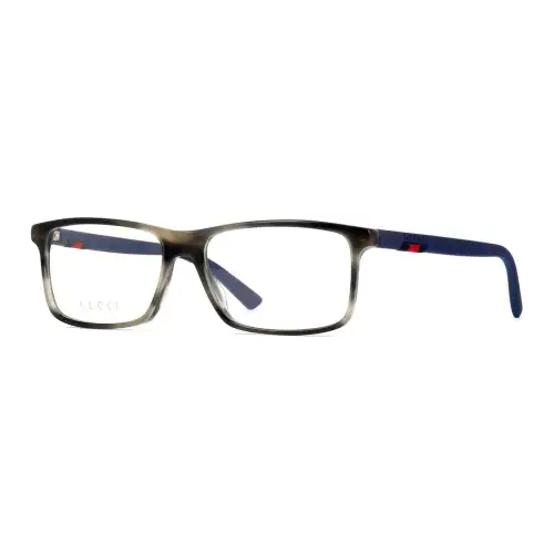 GUCCI Web Square Eyeglass Frames Unisex Blue