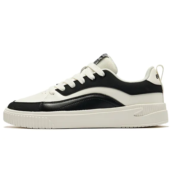 Erke Skateboard Shoes Men Low-Top Microcrystal White/Jet Black