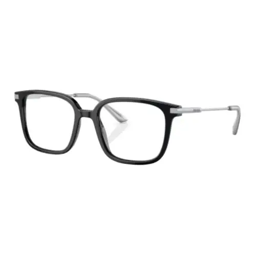 PRADA Acetate Metal Square Eyeglass Frames Men's Silver