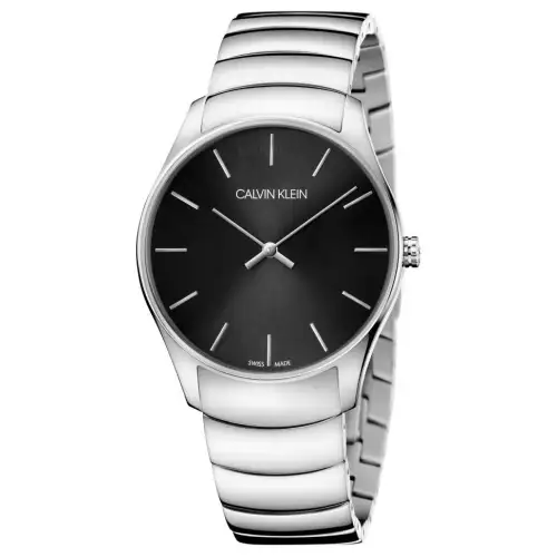 CALVIN KLEIN Classic Collection Wrist Watches Quartz Movement Stainless Steel Strap 38mm Black Dial Men's Watches