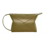 LOEWE Cow Leather Toiletry Bag Men's Khaki Green