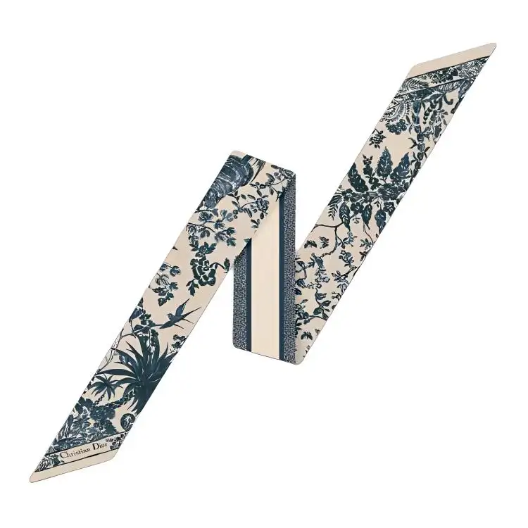 DIOR Silk Silk Scarves Women's Blue
