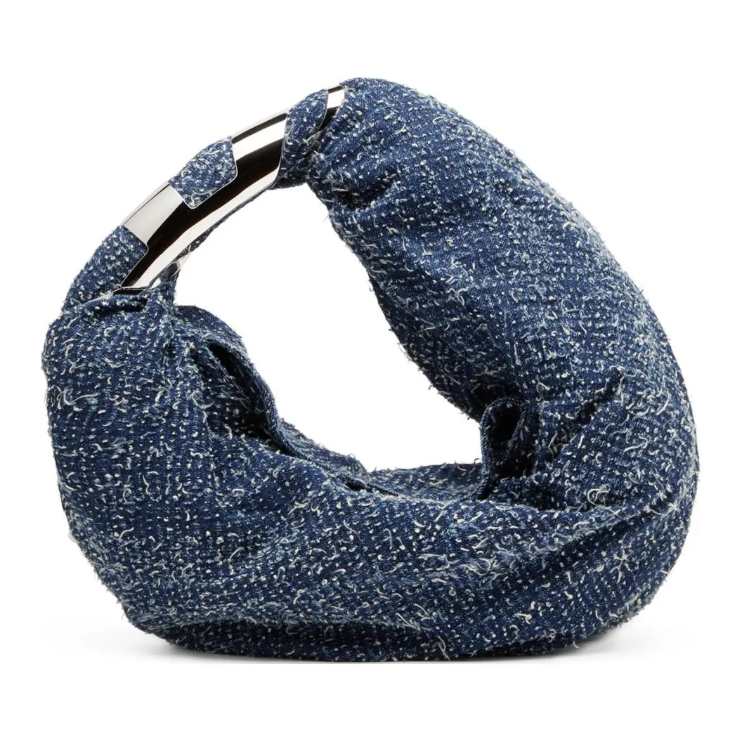DIESEL Cotton Hobo Bag, Shoulder Bag, Handbag Small Women's Blue