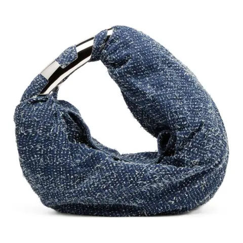 DIESEL Cotton Hobo Bag, Shoulder Bag, Handbag Small Women's Blue