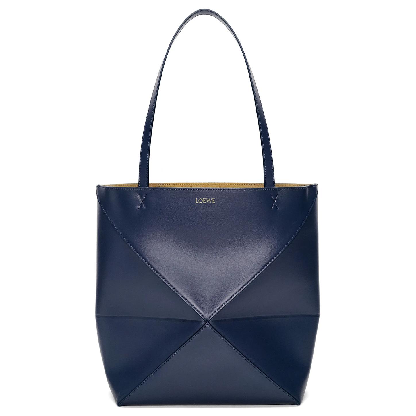 Женская сумка LOEWE Fold Tote (темно-синяя)