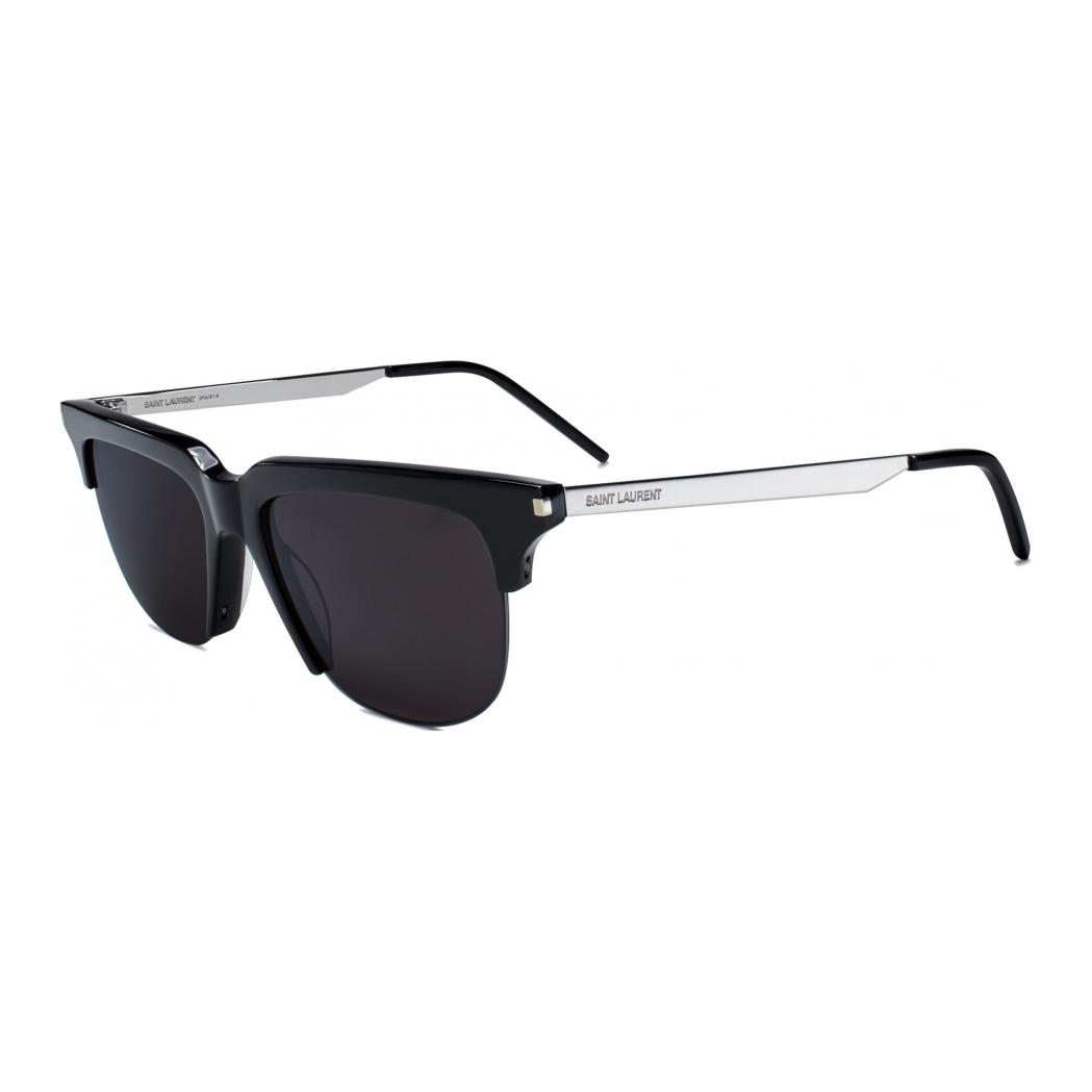 SAINT LAURENT Acetate Metal Irregular Shape Sunglasses Unisex Black