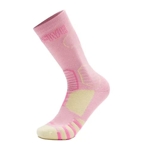 LiNing Li Ning Basketball Series Comfortable and Breathable Sports Basketball Socks, Same Style for Men and Women, 1 Pair, Impatiens Powder/Oleander Powder/Light Custard Yellow