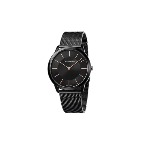 CALVIN KLEIN Wrist Watches Quartz Movement Stainless Steel Strap 35mm Black Dial Unisex 30m Water Resistant