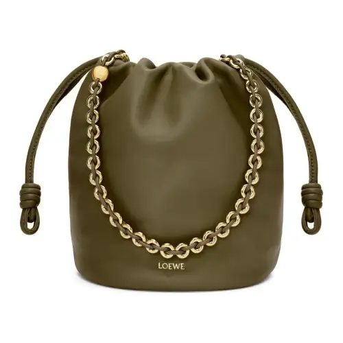 LOEWE Sheepskin Bucket Bag, Handbag, Shoulder Bag, Crossbody Bag Women's Dark Khaki Green