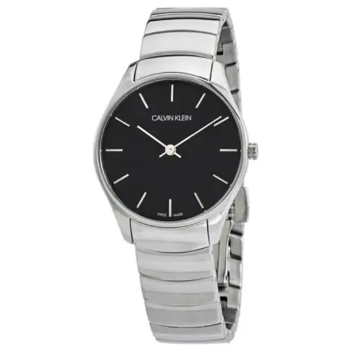 CALVIN KLEIN Wrist Watches Quartz Movement Stainless Steel Strap 32mm Black Dial Women's Watch 30m Water Resistant