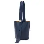 LOEWE Cow Leather Bucket Bag, One Shoulder Handbag, Crossbody Bag Medium Unisex Dark Blue