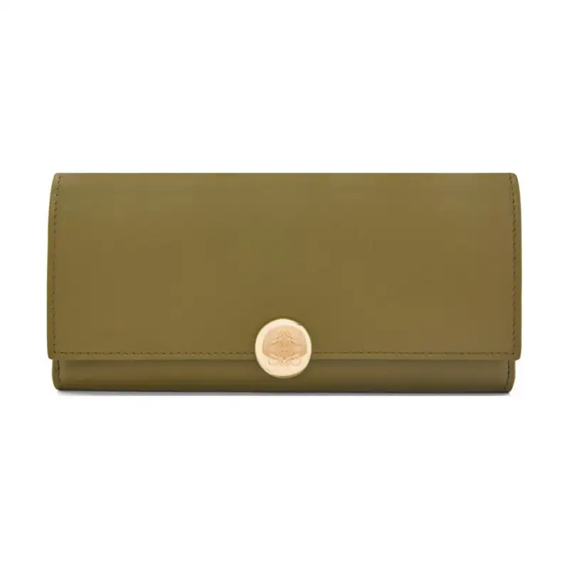 LOEWE Anagram Bright Nappa Calfskin Wallet Women's Olive