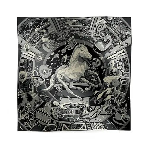 HERMES Cashmere, Mulberry Silk Knit Scarves Men's Gray
