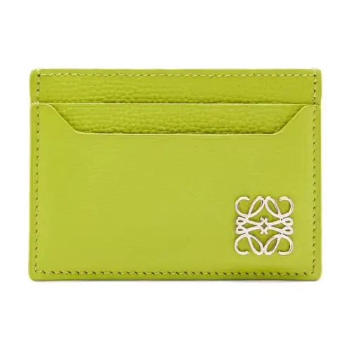 LOEWE Pebble Texture Cow Leather Card Holder Women's Bright Green