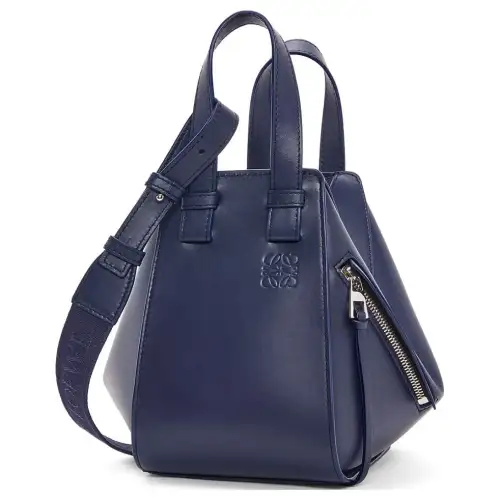 LOEWE Hammock Cow Leather Shoulder Bag, Crossbody Bag, Handbag Women's Dark Blue