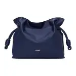 LOEWE Flamenco Cow Leather Shoulder Bag Clutch Medium Women's Dark Blue