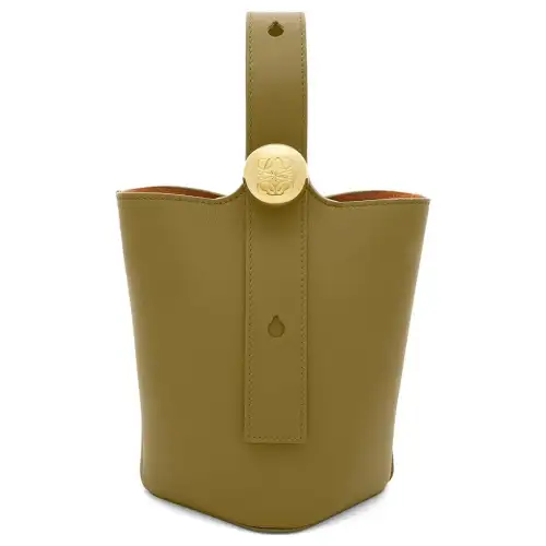 LOEWE Soft Cow Leather Bucket Bag, Shoulder Bag, Crossbody Bag, Handbag Mini Women's Khaki Green