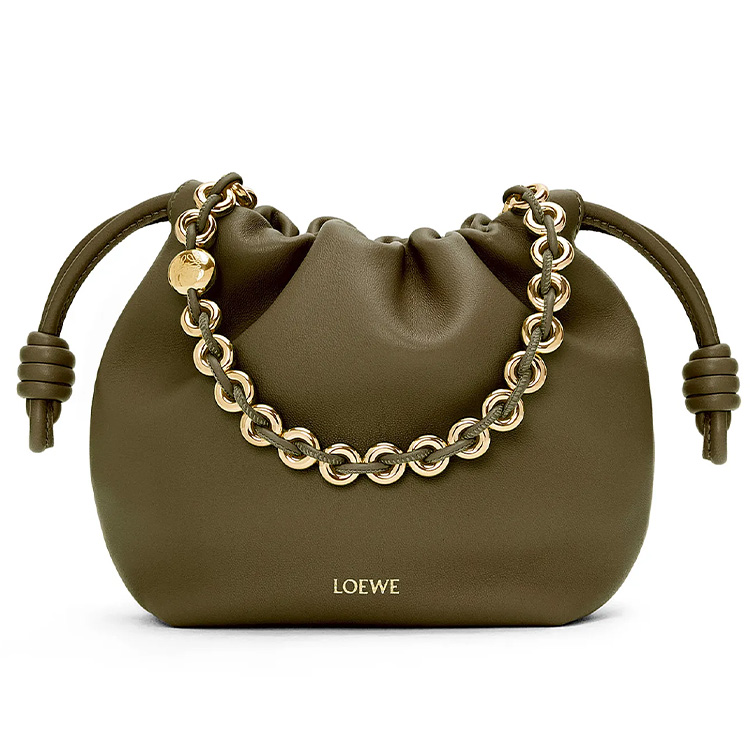 Женская сумка LOEWE Flamenco Purse (темный хаки)