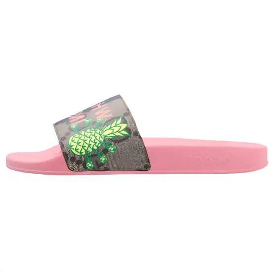 GUCCI Pineapple Slide Slippers Men's Pink